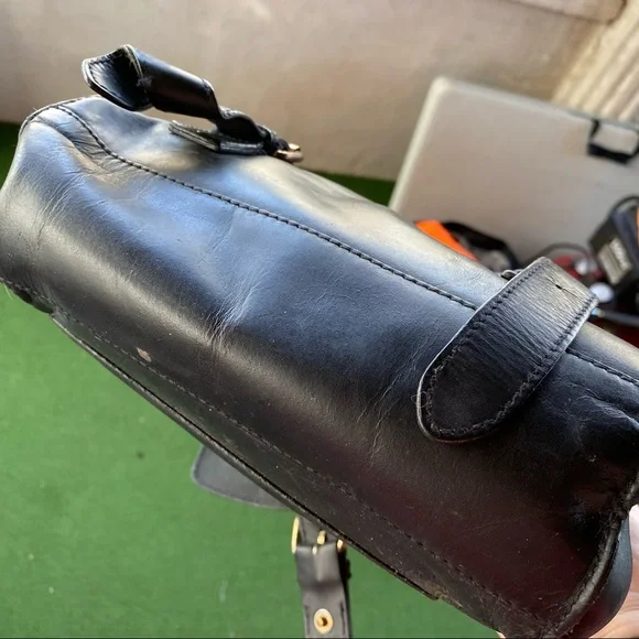 Asos black square leather backpack purse medium - Picture 9 of 10